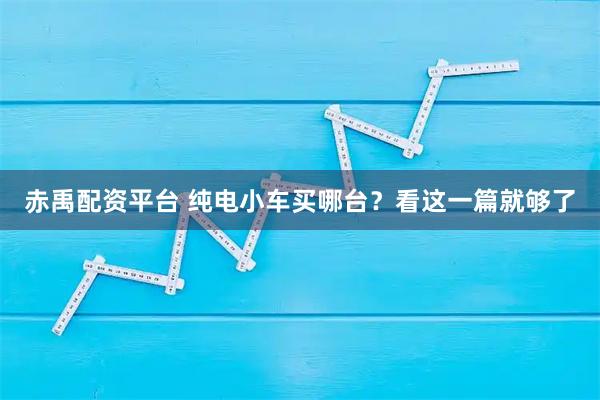 赤禹配资平台 纯电小车买哪台？看这一篇就够了