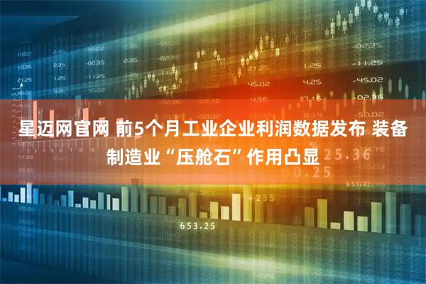 星迈网官网 前5个月工业企业利润数据发布 装备制造业“压舱石”作用凸显