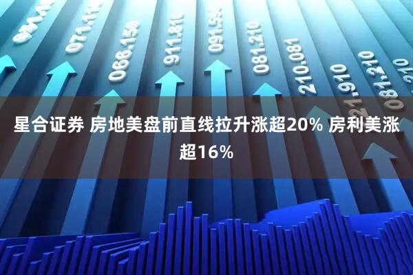 星合证券 房地美盘前直线拉升涨超20% 房利美涨超16%